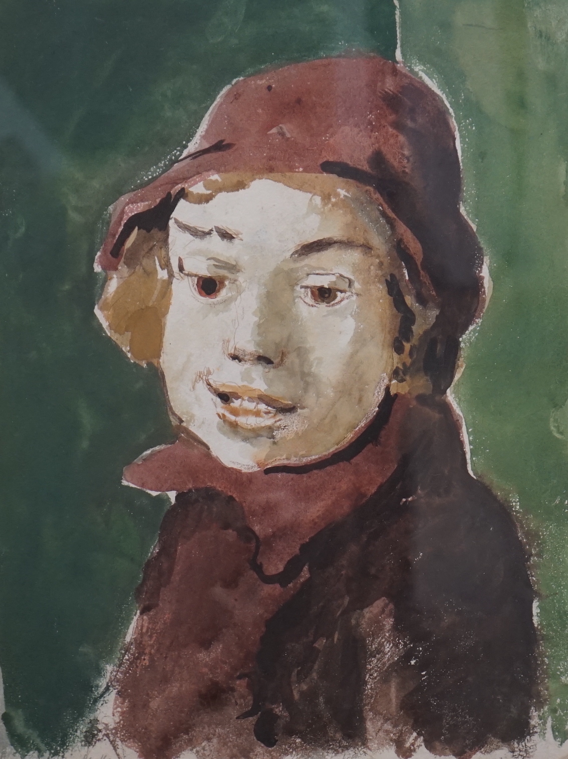 Mervyn Peake, author and illustrator (1911-1968), watercolour, 'Vicky 1942', signed, Victor Waddington label verso, 35 x 26cm